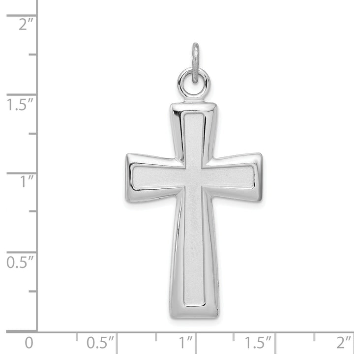 Lovely Rita's Pendants & Charms Silver Polished Satin Finish Cross Pendant