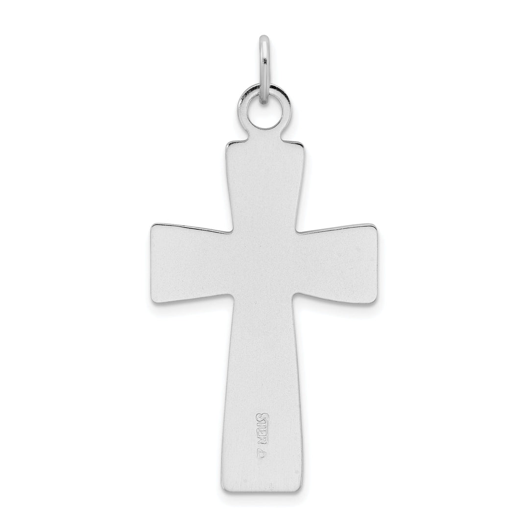 Lovely Rita's Pendants & Charms Silver Polished Satin Finish Cross Pendant