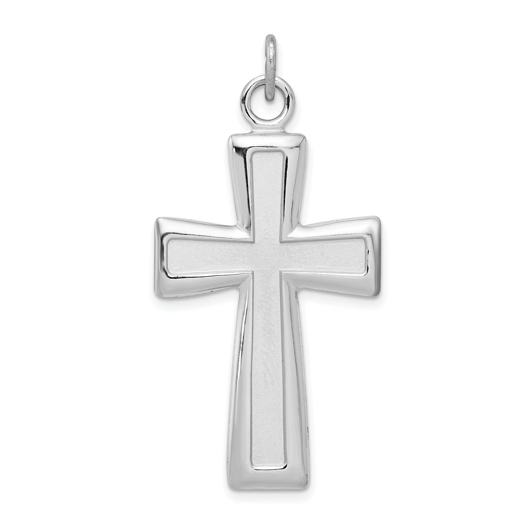 Lovely Rita's Pendants & Charms Silver Polished Satin Finish Cross Pendant