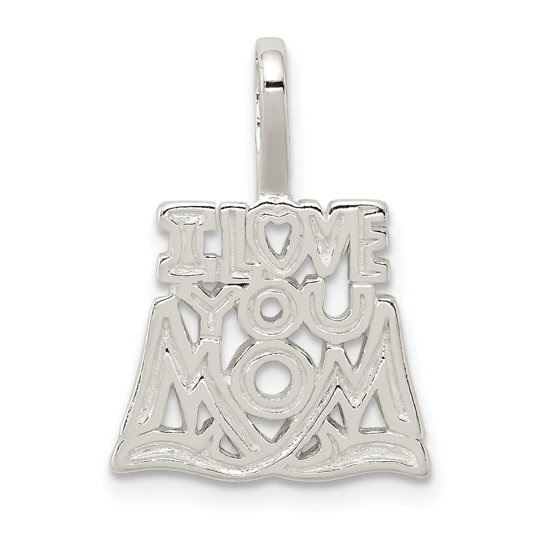 Lovely Rita's Pendants & Charms Silver Polished Satin I Love You Mom Pendant