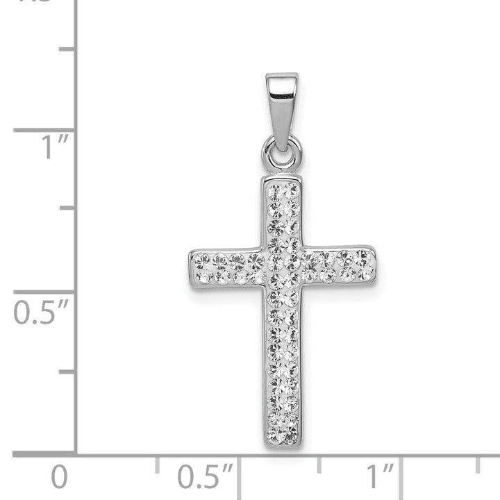 Lovely Rita's Pendants & Charms Silver Polished Stellux Crystal Cross Pendant