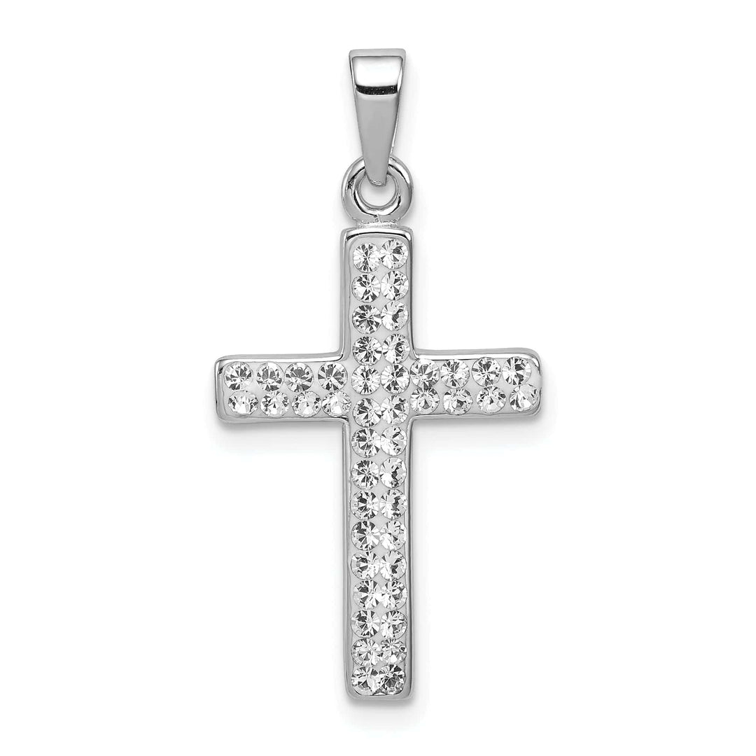Lovely Rita's Pendants & Charms Silver Polished Stellux Crystal Cross Pendant