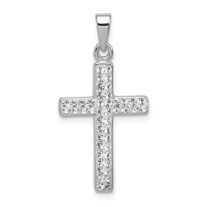 Lovely Rita's Pendants & Charms Silver Polished Stellux Crystal Cross Pendant