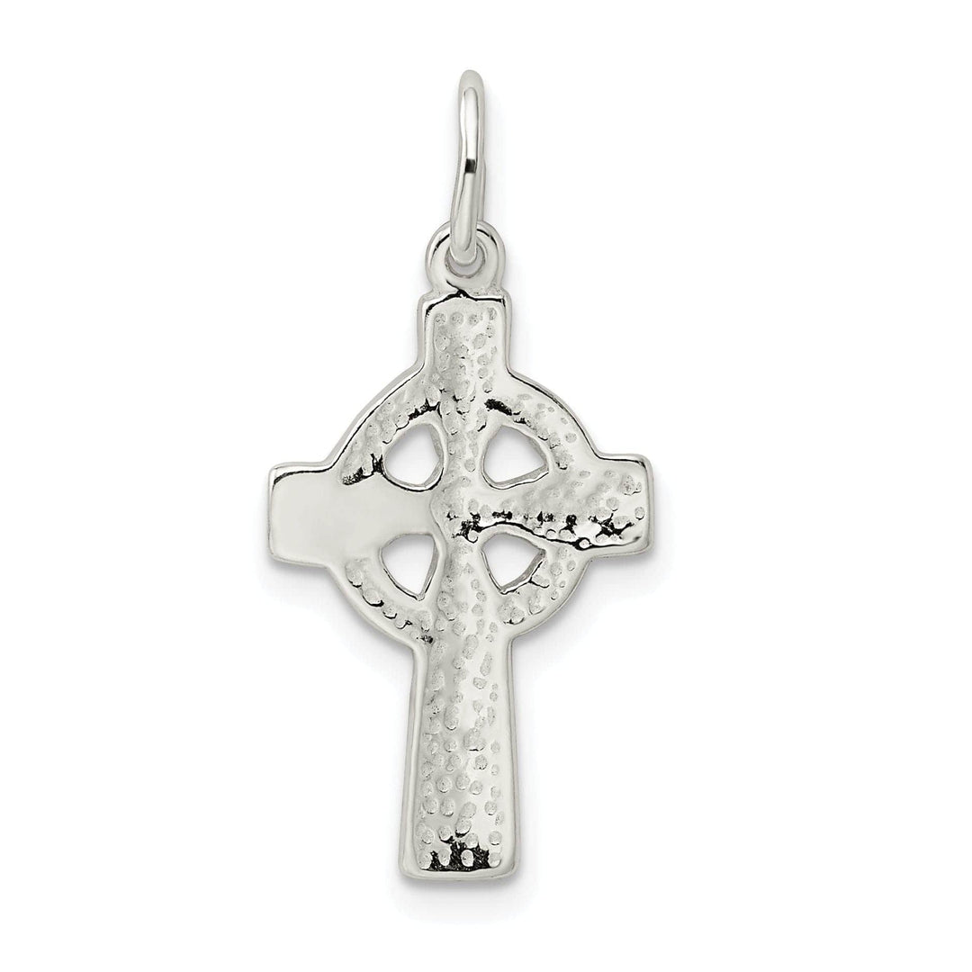 Lovely Rita's Pendants & Charms Silver Polished Textured Celtic Cross Pendant
