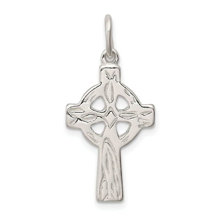 Lovely Rita's Pendants & Charms Silver Polished Textured Celtic Cross Pendant