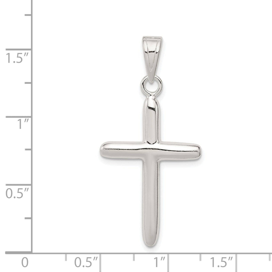 Lovely Rita's Pendants & Charms Silver Polished Textured Finish Cross Pendant