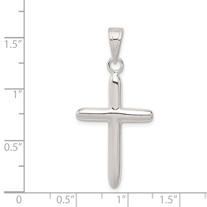 Lovely Rita's Pendants & Charms Silver Polished Textured Finish Cross Pendant
