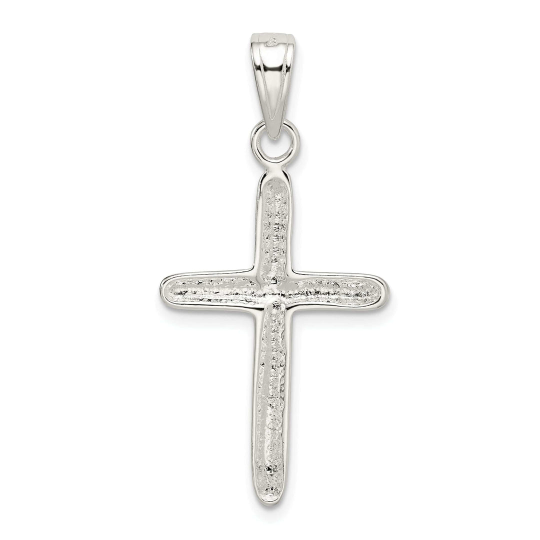 Lovely Rita's Pendants & Charms Silver Polished Textured Finish Cross Pendant