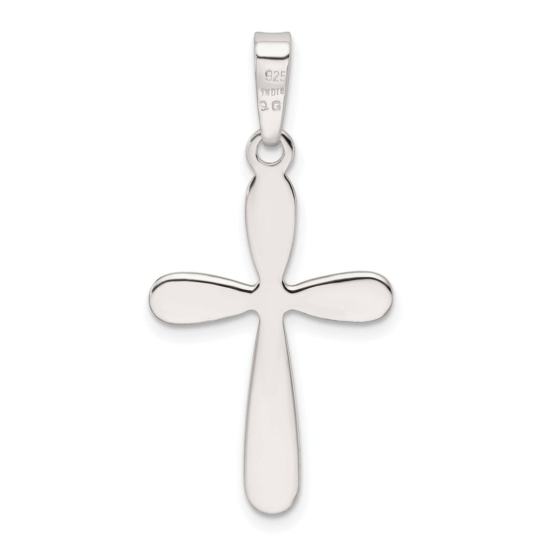Lovely Rita's Pendants & Charms Silver Polished Textured Finish Cross Pendant
