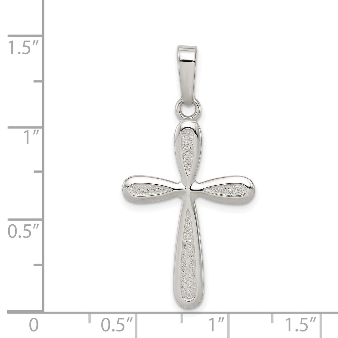 Lovely Rita's Pendants & Charms Silver Polished Textured Finish Cross Pendant
