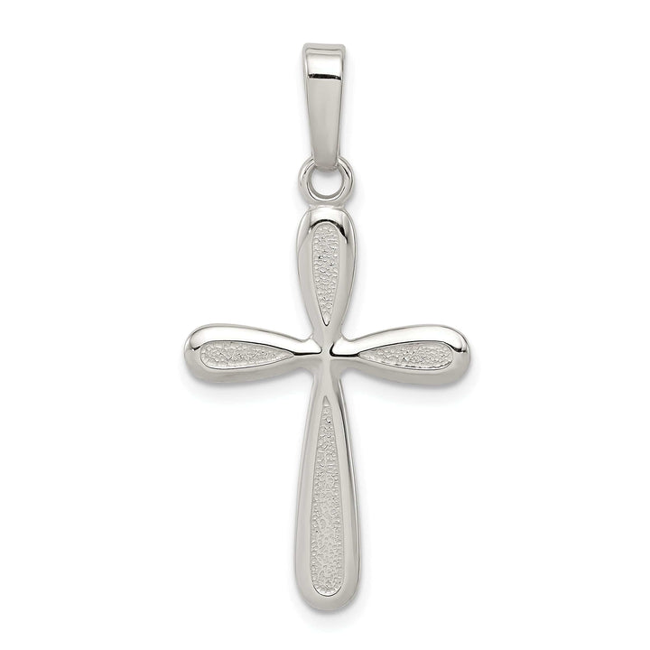 Lovely Rita's Pendants & Charms Silver Polished Textured Finish Cross Pendant