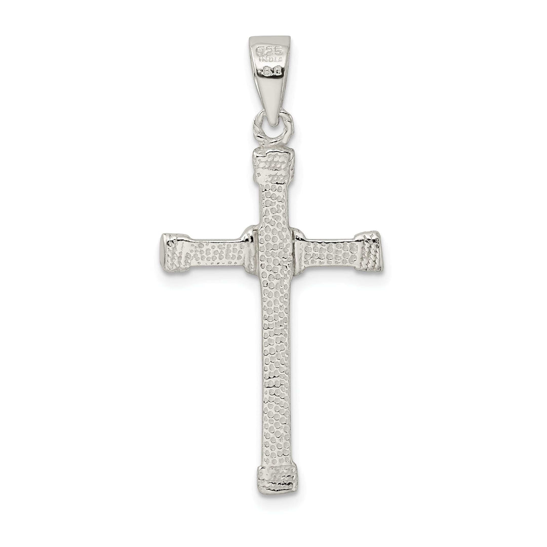 Lovely Rita's Pendants & Charms Silver Polished Textured Finish Cross Pendant