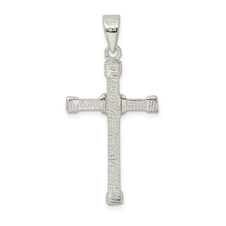 Lovely Rita's Pendants & Charms Silver Polished Textured Finish Cross Pendant