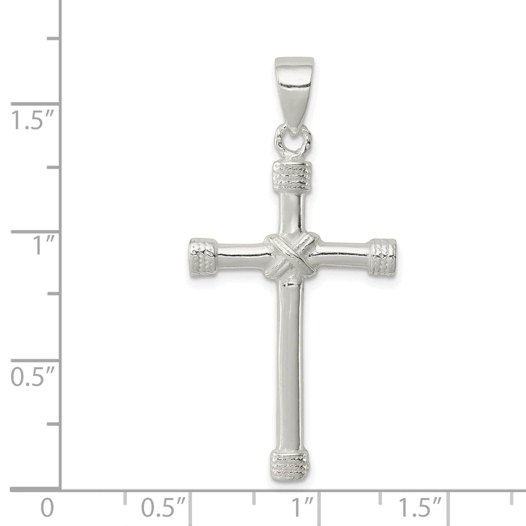 Lovely Rita's Pendants & Charms Silver Polished Textured Finish Cross Pendant