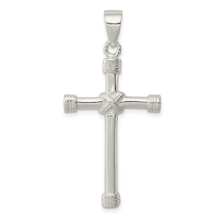 Lovely Rita's Pendants & Charms Silver Polished Textured Finish Cross Pendant
