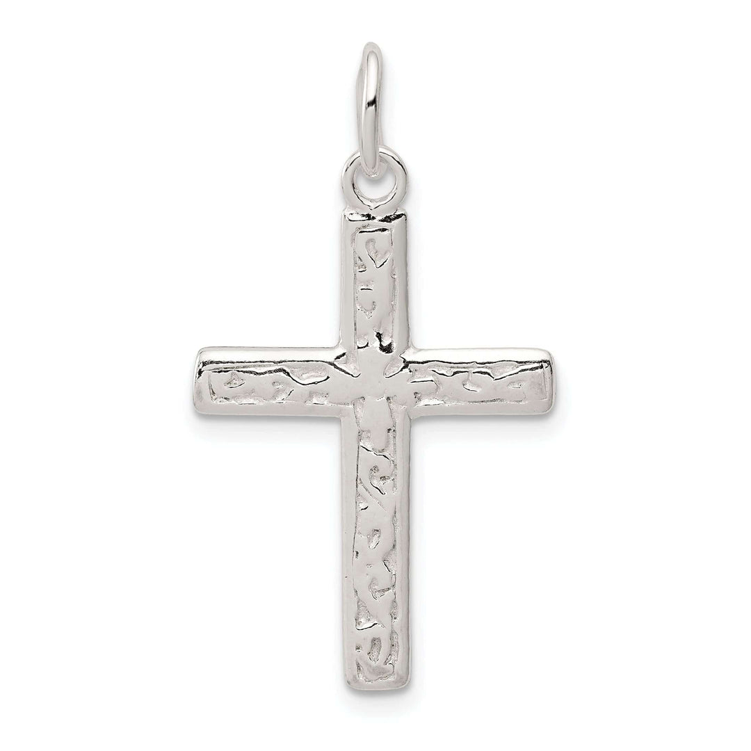 Lovely Rita's Pendants & Charms Silver Polished Textured Latin Cross Pendant