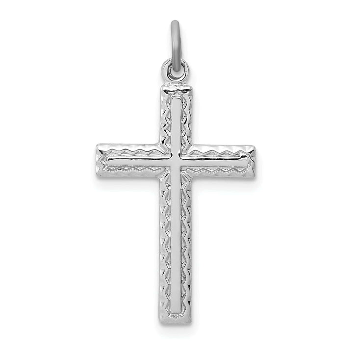 Lovely Rita's Pendants & Charms Silver Polished Textured Latin Cross Pendant