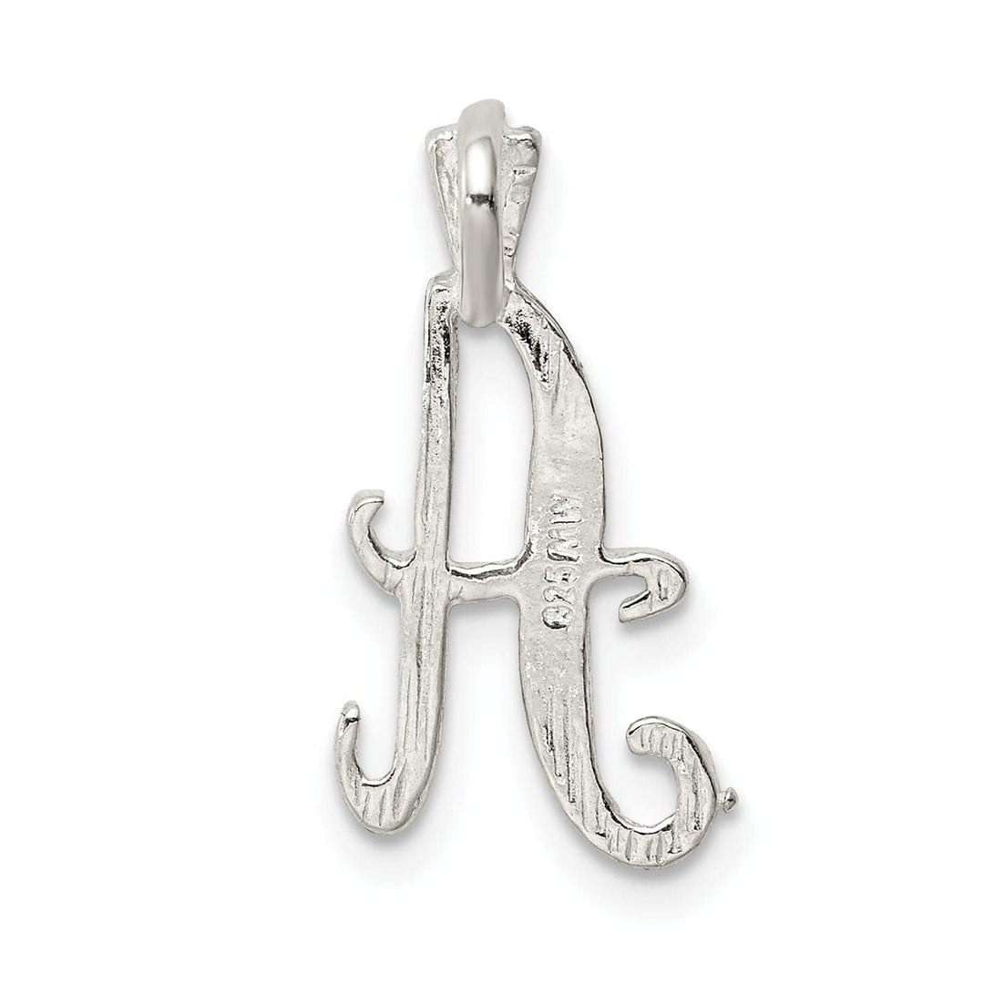 Lovely Rita's Pendants & Charms Silver Polished Textured Letter A Charm Pendant