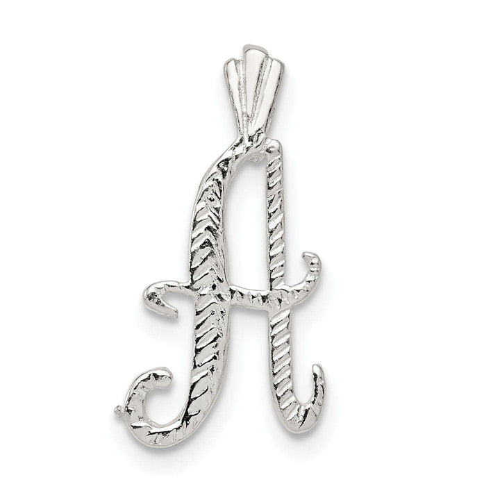 Lovely Rita's Pendants & Charms Silver Polished Textured Letter A Charm Pendant
