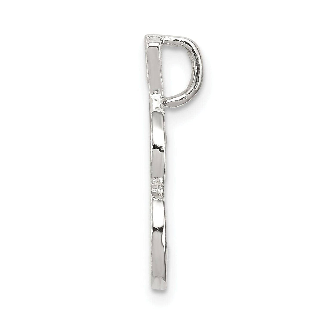 Lovely Rita's Pendants & Charms Silver Polished Textured Letter B Charm Pendant