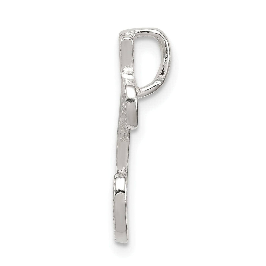 Lovely Rita's Pendants & Charms Silver Polished Textured Letter C Charm Pendant