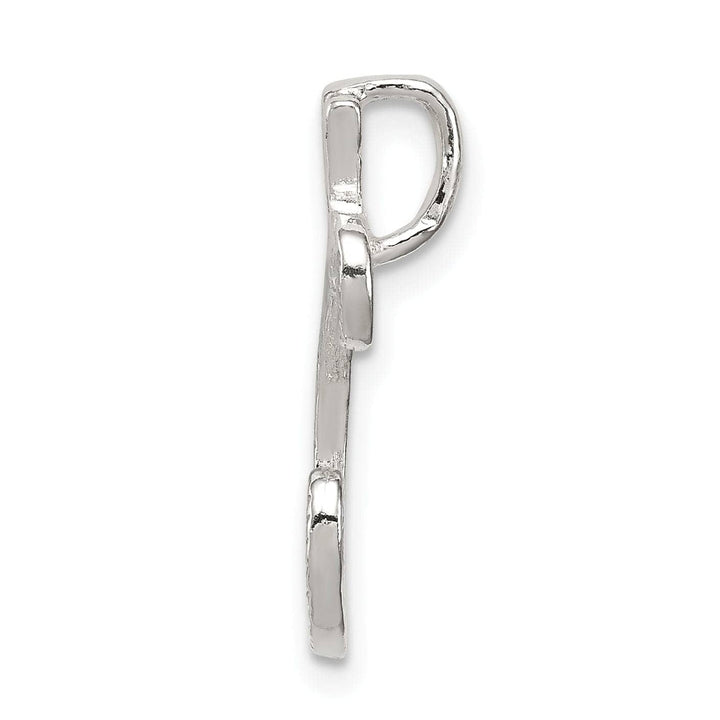 Lovely Rita's Pendants & Charms Silver Polished Textured Letter C Charm Pendant