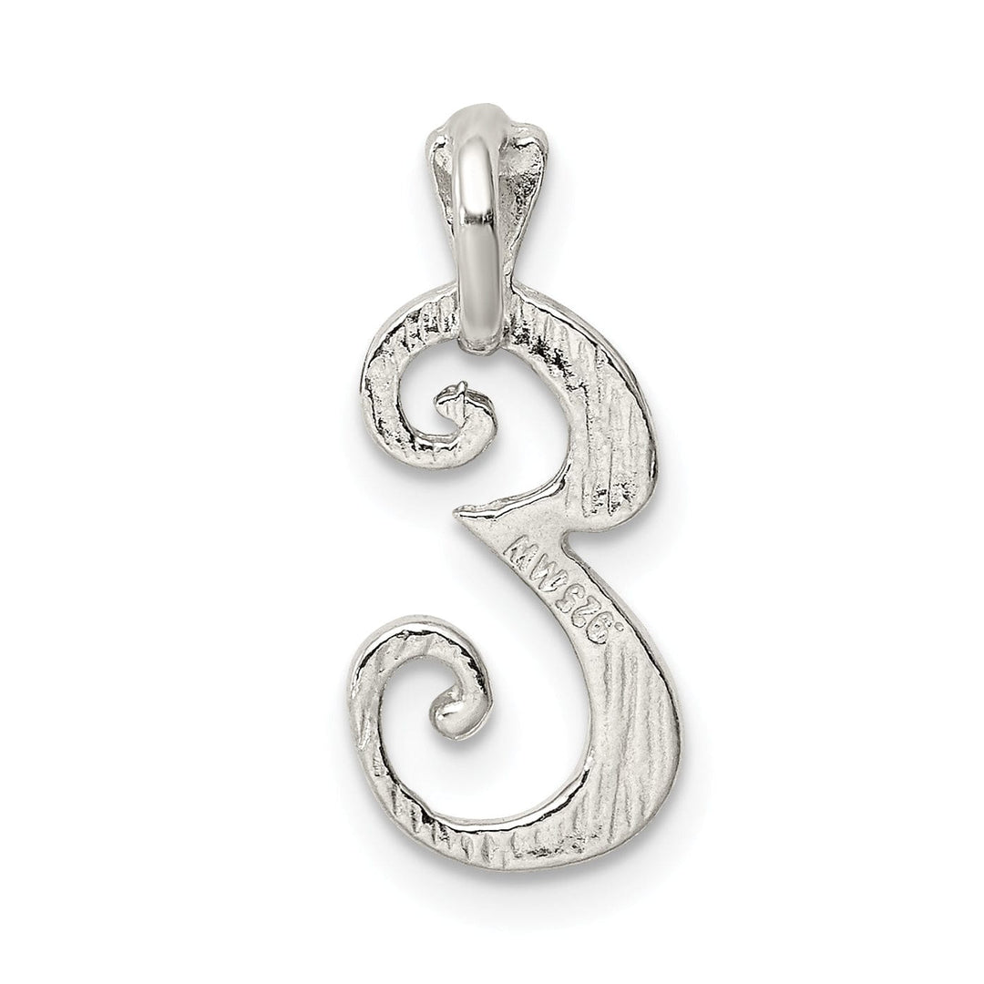 Lovely Rita's Pendants & Charms Silver Polished Textured Letter E Charm Pendant