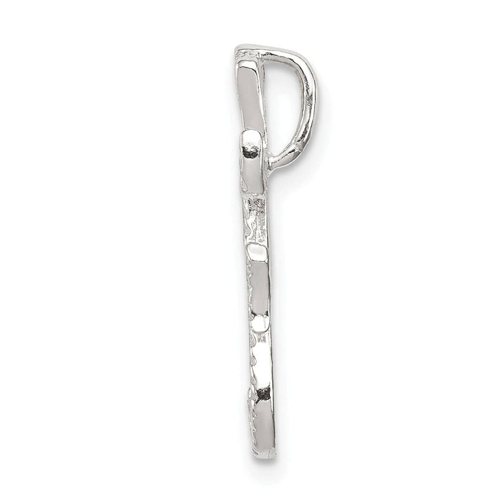 Lovely Rita's Pendants & Charms Silver Polished Textured Letter F Charm Pendant