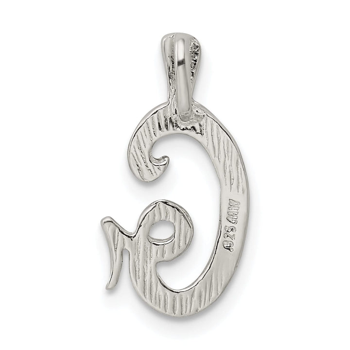Lovely Rita's Pendants & Charms Silver Polished Textured Letter G Charm Pendant