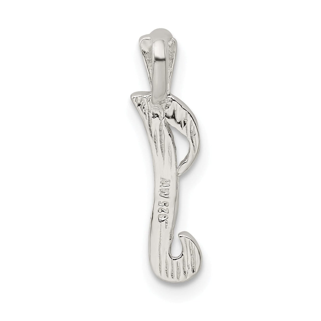 Lovely Rita's Pendants & Charms Silver Polished Textured Letter I Charm Pendant