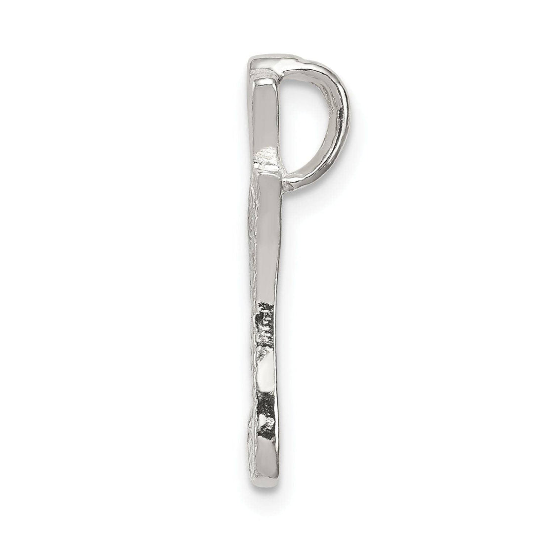 Lovely Rita's Pendants & Charms Silver Polished Textured Letter I Charm Pendant