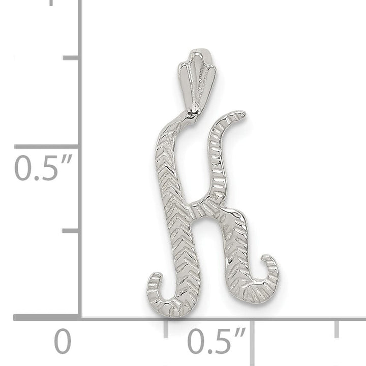 Lovely Rita's Pendants & Charms Silver Polished Textured Letter K Charm Pendant