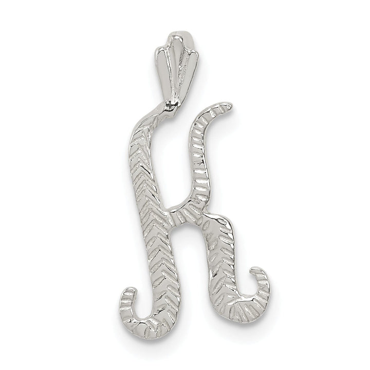 Lovely Rita's Pendants & Charms Silver Polished Textured Letter K Charm Pendant