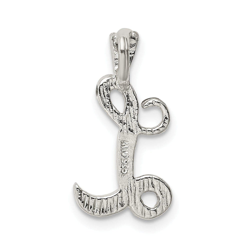 Lovely Rita's Pendants & Charms Silver Polished Textured Letter L Charm Pendant