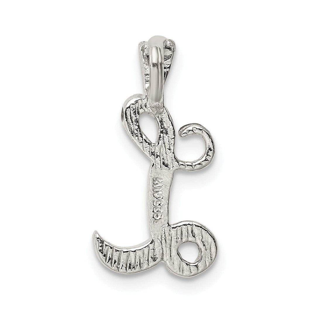 Lovely Rita's Pendants & Charms Silver Polished Textured Letter L Charm Pendant