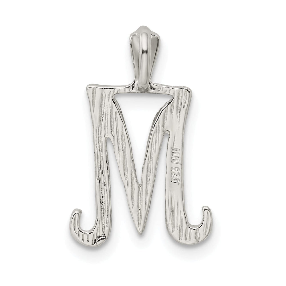 Lovely Rita's Pendants & Charms Silver Polished Textured Letter M Charm Pendant