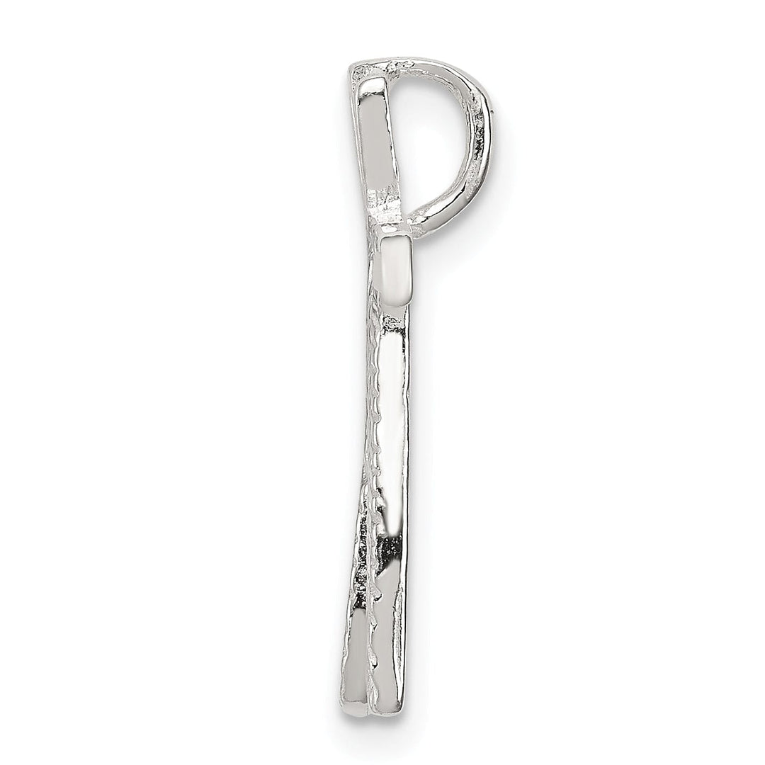 Lovely Rita's Pendants & Charms Silver Polished Textured Letter N Charm Pendant