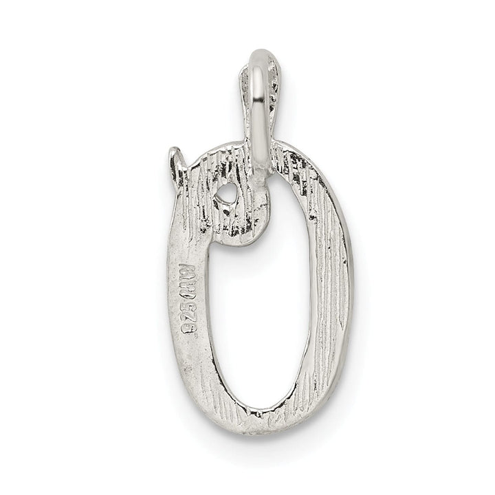 Lovely Rita's Pendants & Charms Silver Polished Textured Letter O Charm Pendant