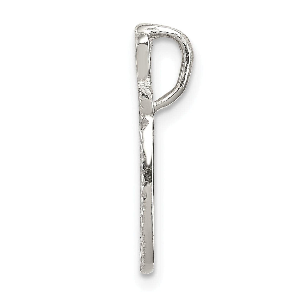 Lovely Rita's Pendants & Charms Silver Polished Textured Letter O Charm Pendant