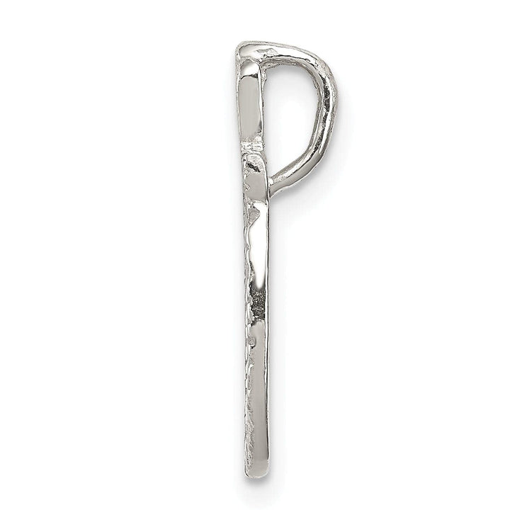 Lovely Rita's Pendants & Charms Silver Polished Textured Letter O Charm Pendant