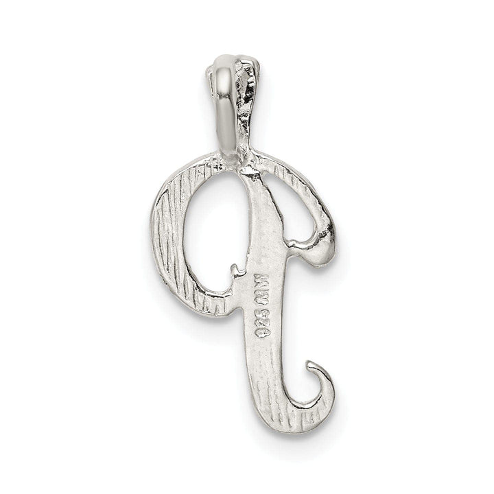 Lovely Rita's Pendants & Charms Silver Polished Textured Letter P Charm Pendant