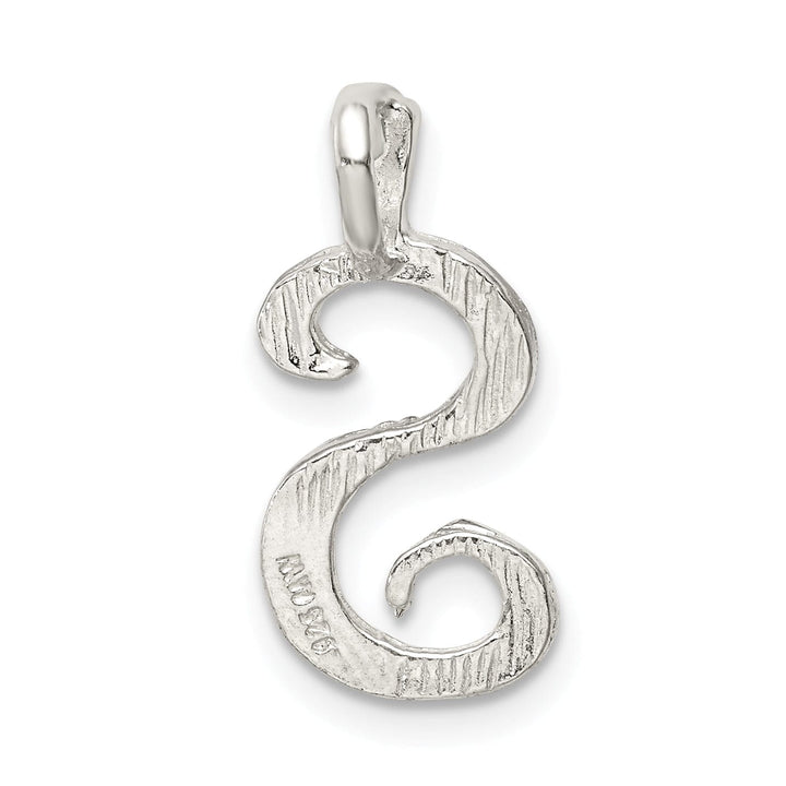 Lovely Rita's Pendants & Charms Silver Polished Textured Letter S Charm Pendant