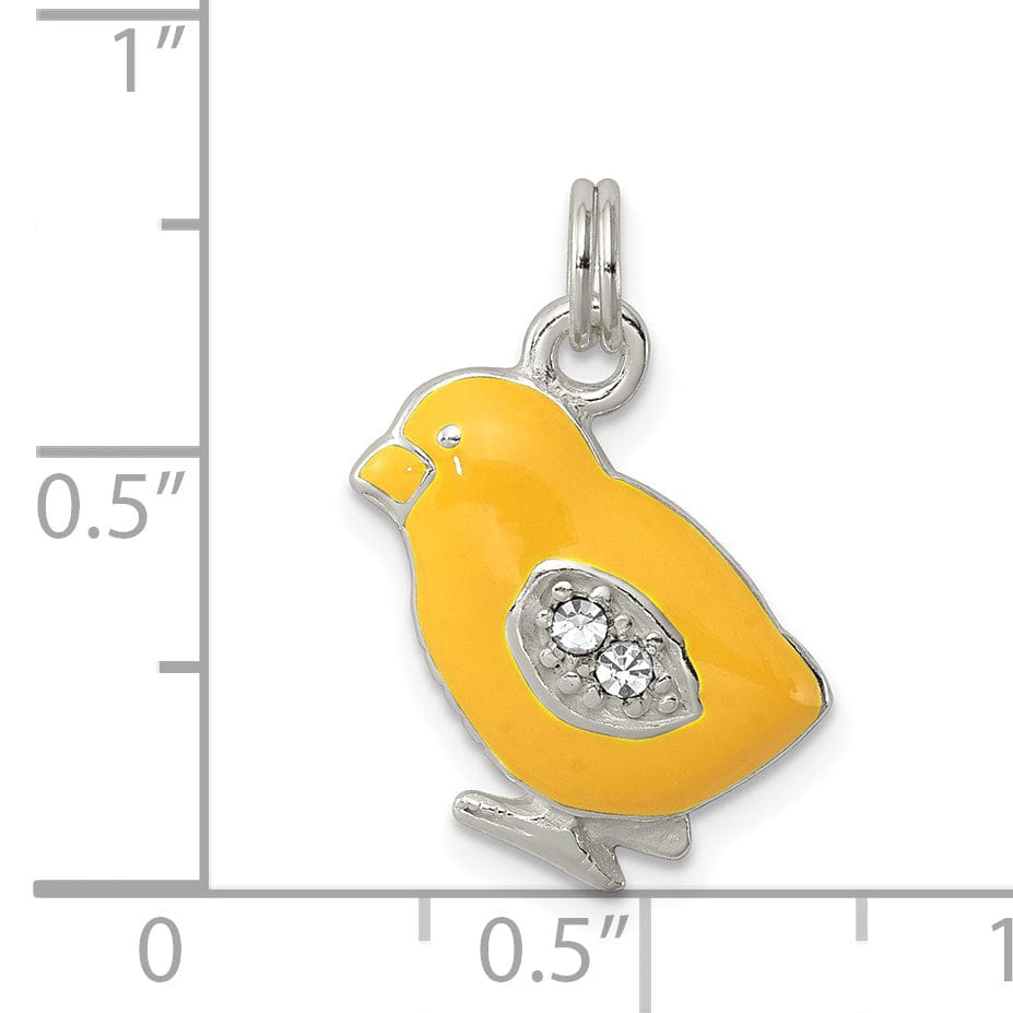 Lovely Rita's Pendants & Charms Silver Preciosa Crystal Yellow Baby Chick Charm