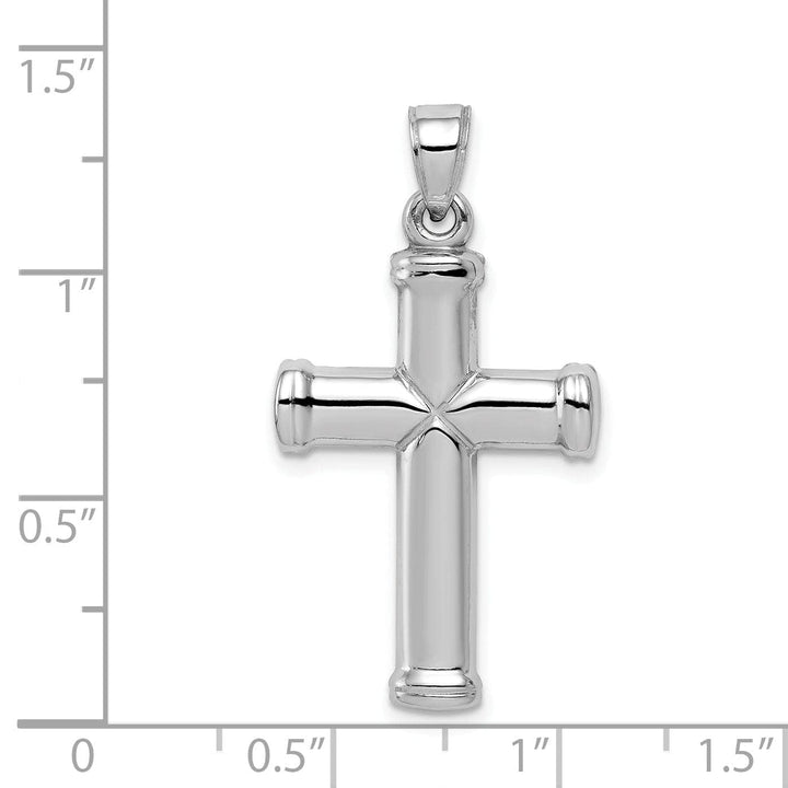 Lovely Rita's Pendants & Charms Silver Rhodium Polished 3-D Latin Cross Pendant