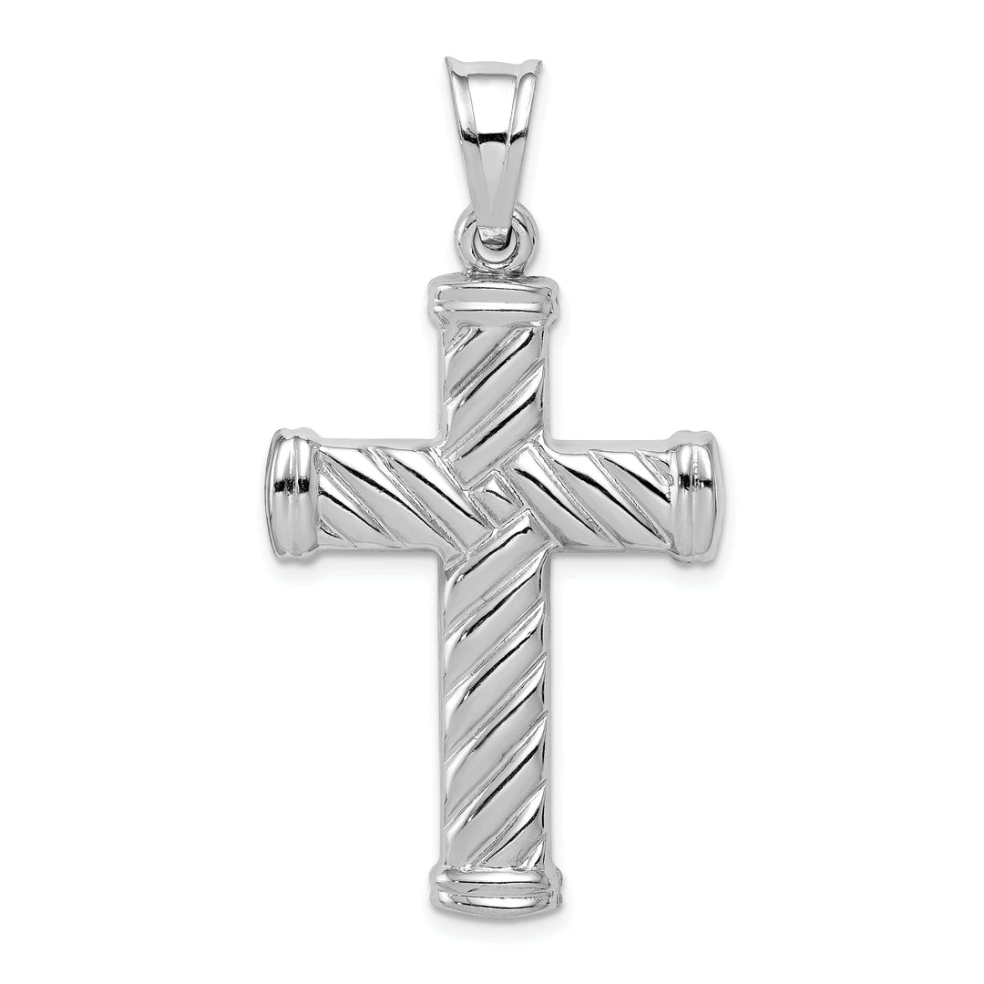 Lovely Rita's Pendants & Charms Silver Rhodium Polished 3-D Latin Cross Pendant