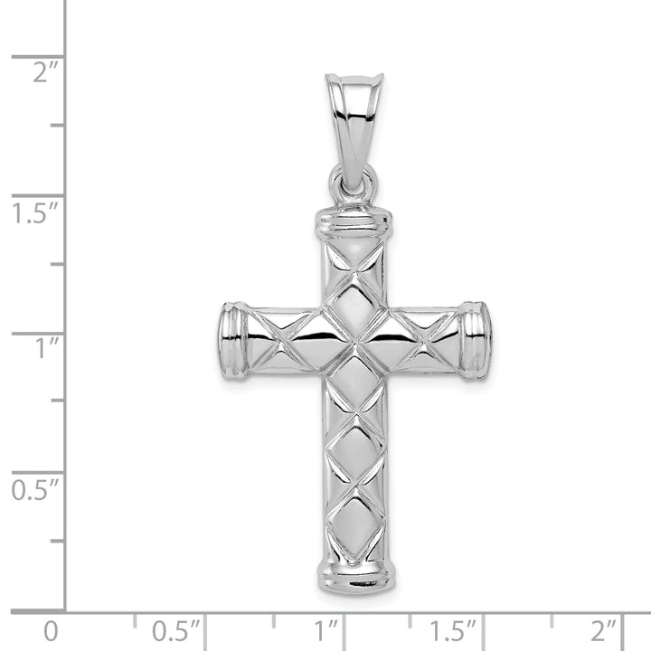 Lovely Rita's Pendants & Charms Silver Rhodium Polished 3-D Latin Cross Pendant