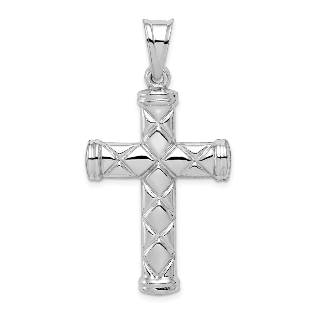 Lovely Rita's Pendants & Charms Silver Rhodium Polished 3-D Latin Cross Pendant