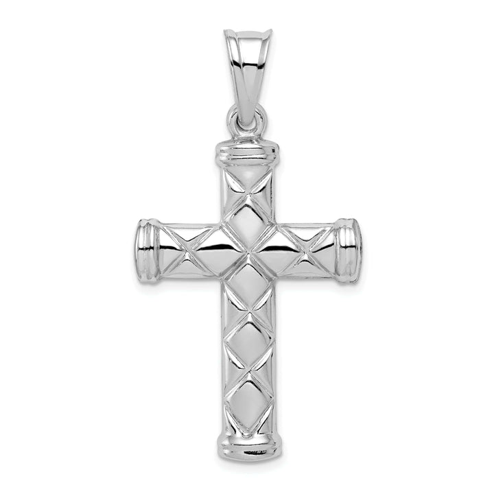 Lovely Rita's Pendants & Charms Silver Rhodium Polished 3-D Latin Cross Pendant