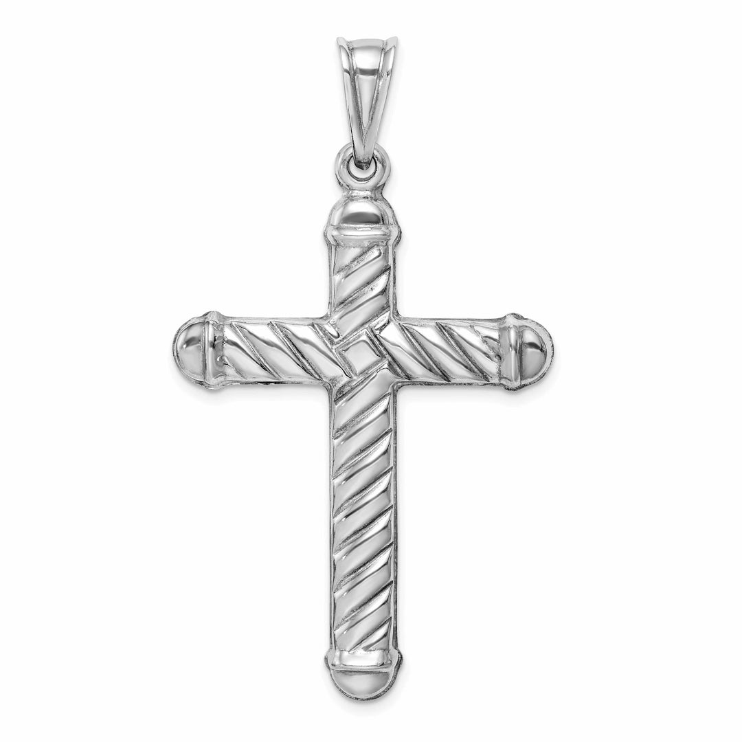 Lovely Rita's Pendants & Charms Silver Rhodium Polished 3-D Latin Cross Pendant