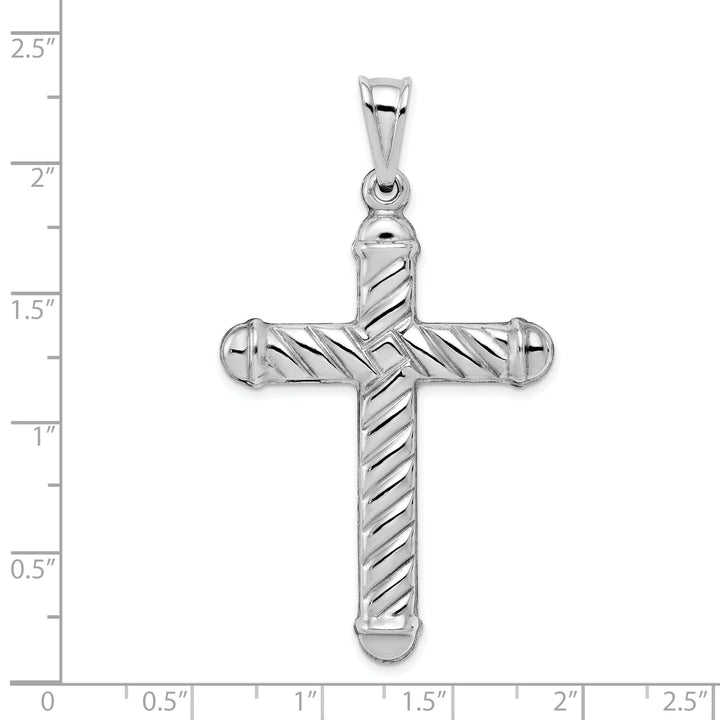 Lovely Rita's Pendants & Charms Silver Rhodium Polished 3-D Latin Cross Pendant